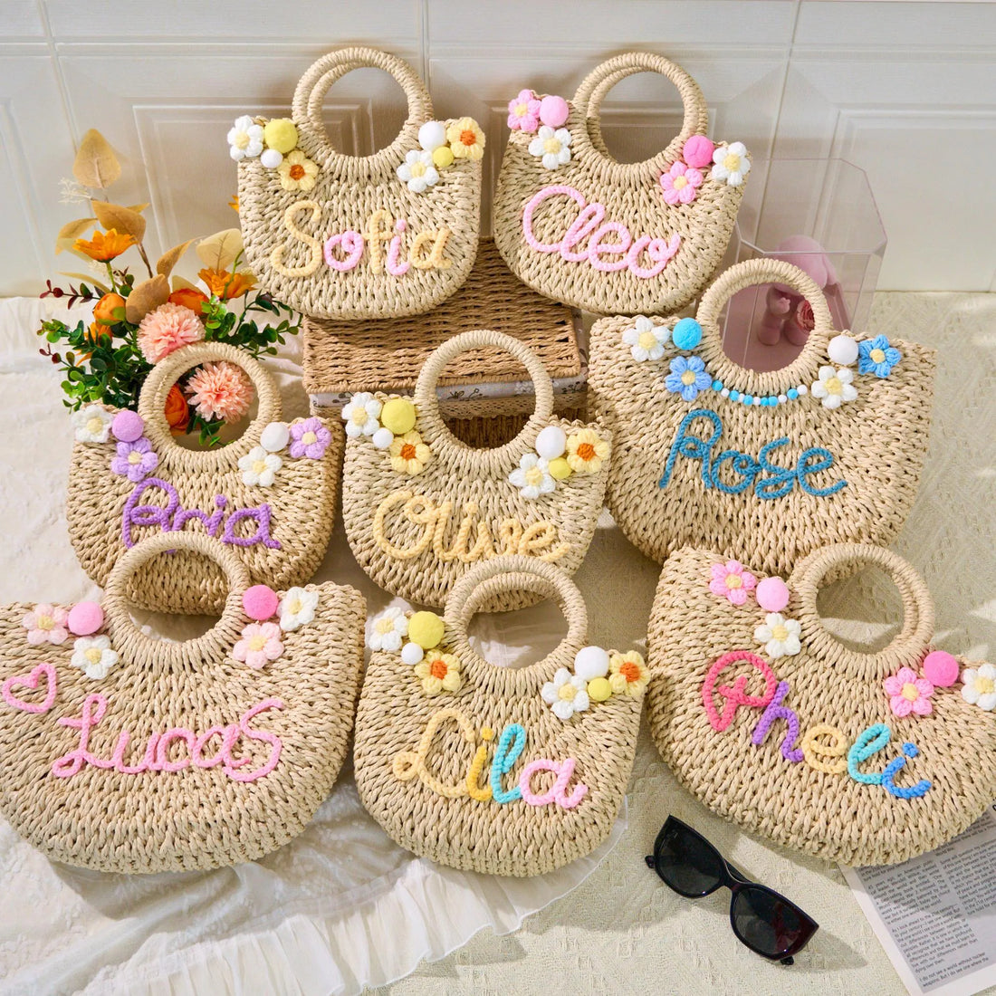 Personalized Kids Straw Handbag - Sokidsun