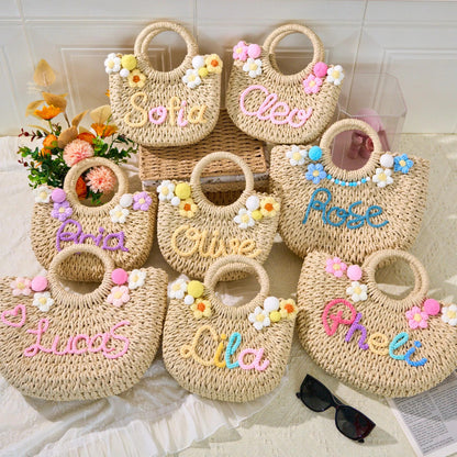 Personalized Kids Straw Handbag - Sokidsun