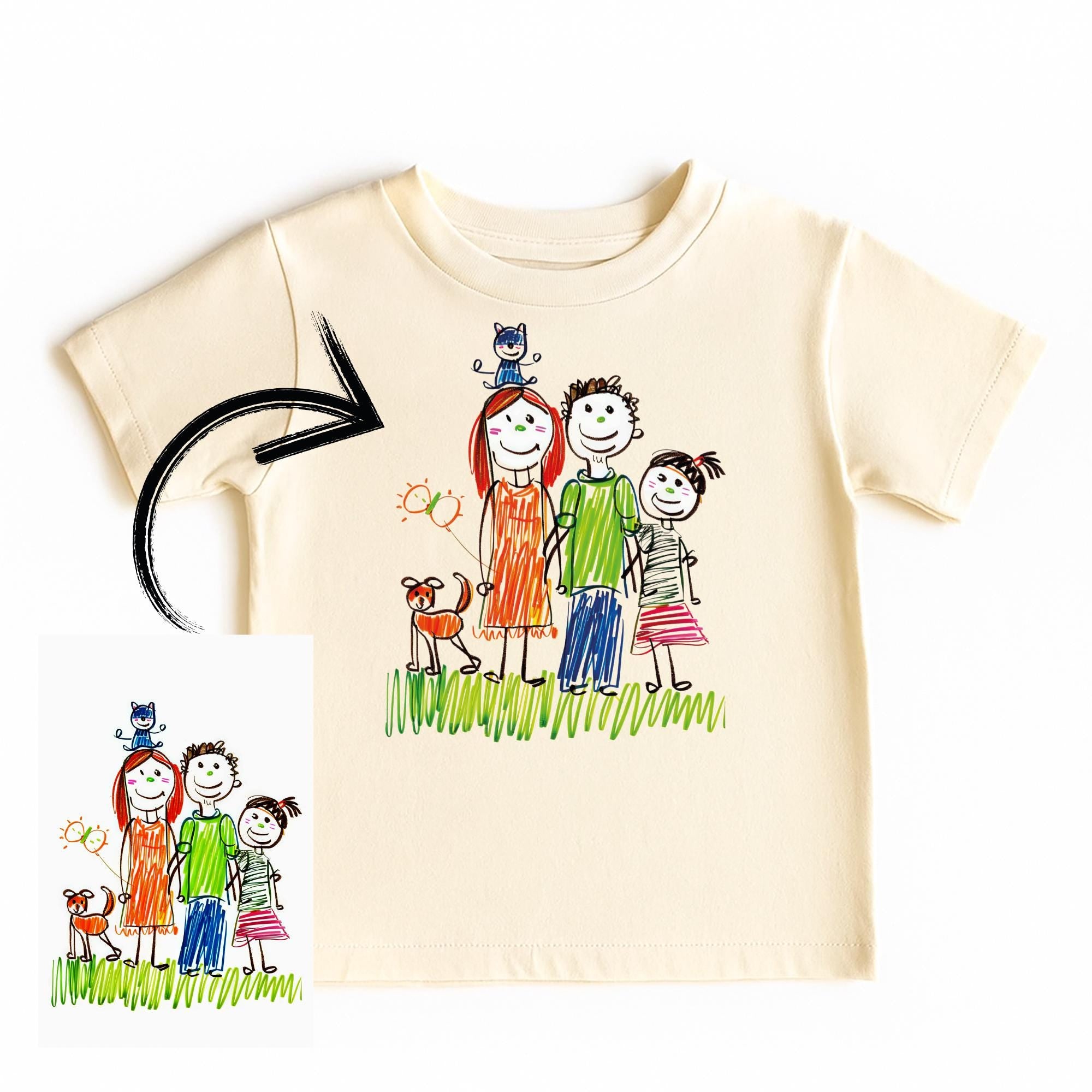 Personalized Kids Drawing Artwork Graphic T-shirt