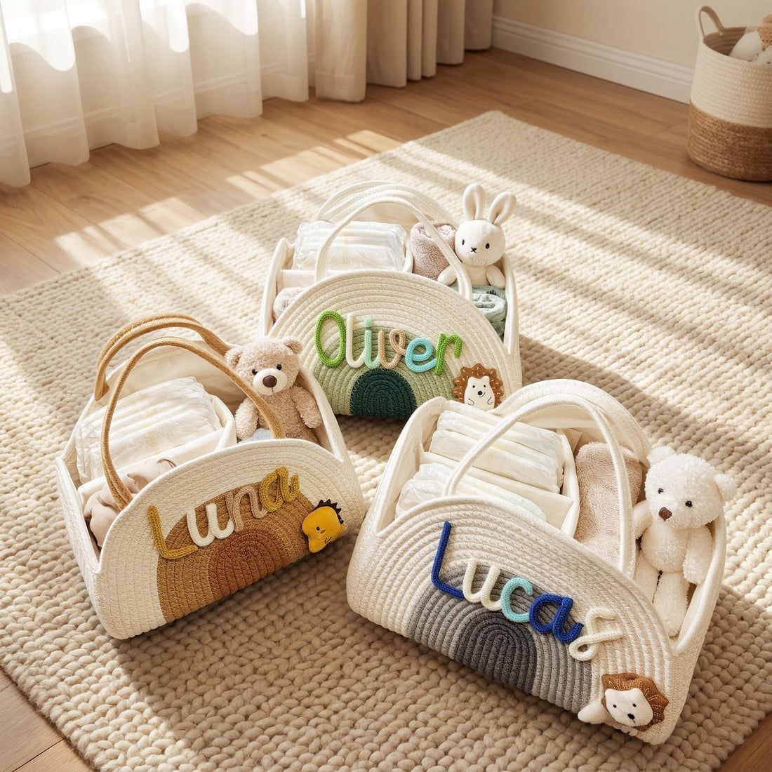 Personalized Baby Gift Basket Diaper Organizer