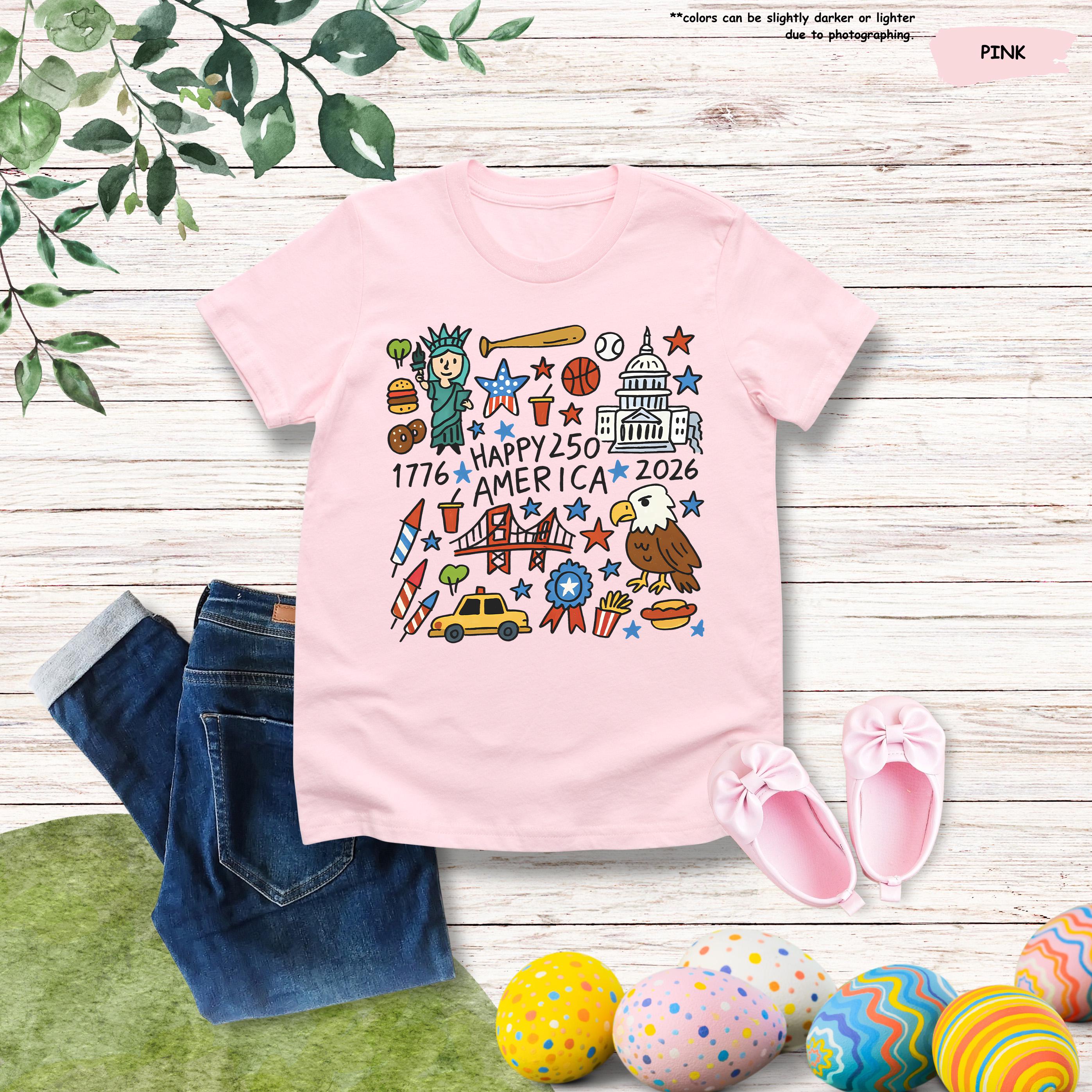 Kids 250th America 1776-2026 Celebration T-Shirt