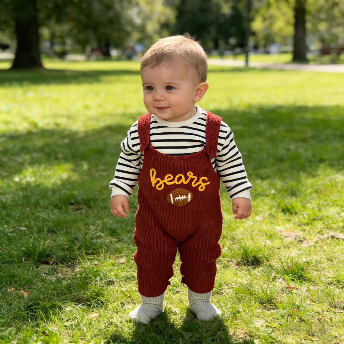 Personalized Baby Knit Dungaree Romper