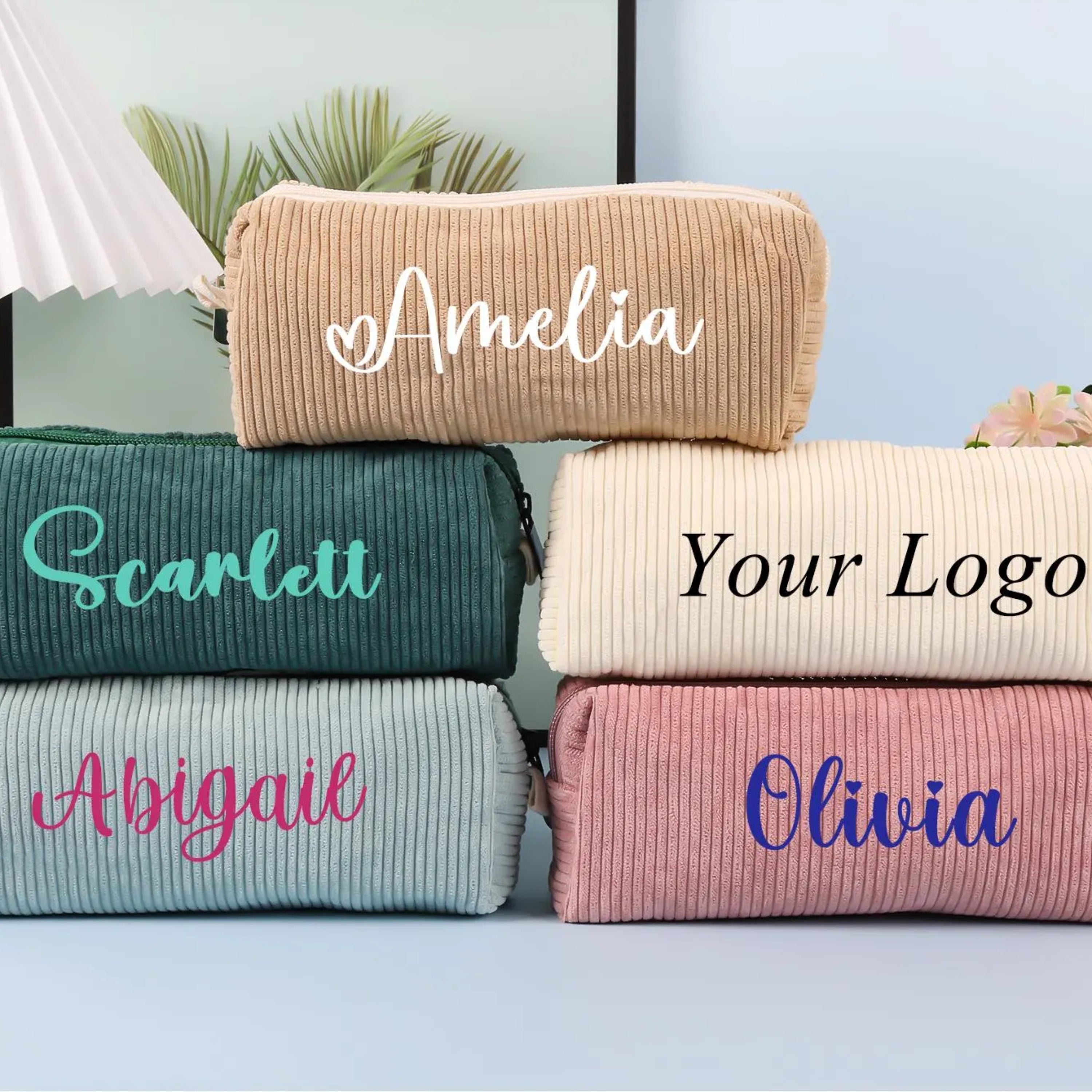 Personalized Kids Corduroy Pencil Pouch - Sokidsun