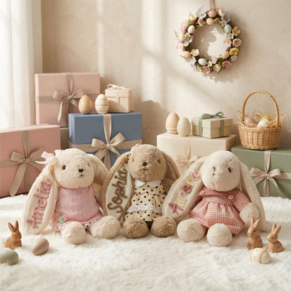 Personalized Bunny Plush: Nursery Rabbit Doll, Daycare Stuffed Animal, Baby Girl Shower Gift