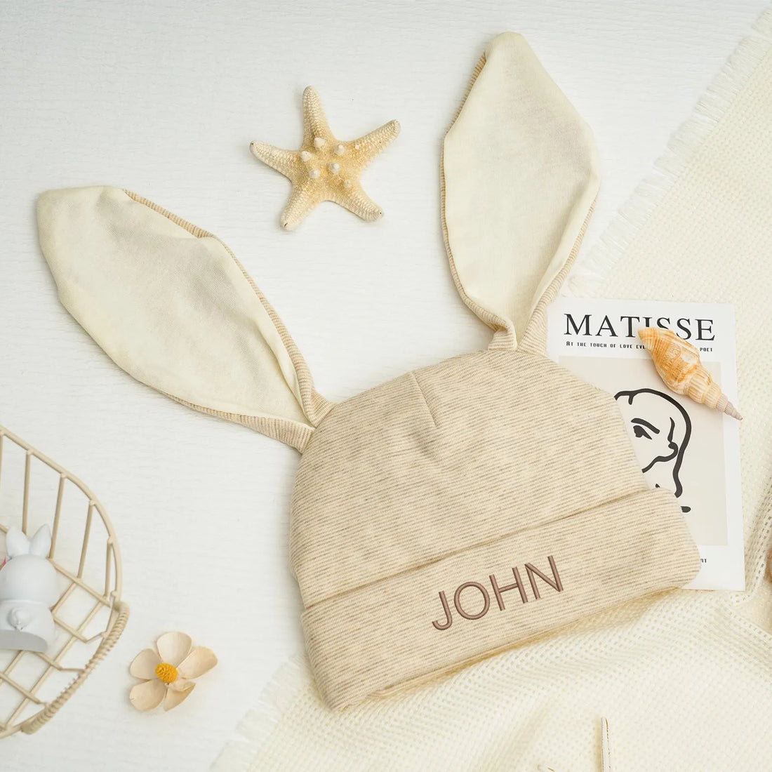 Personalized Bunny Ears Baby Beanie Hat