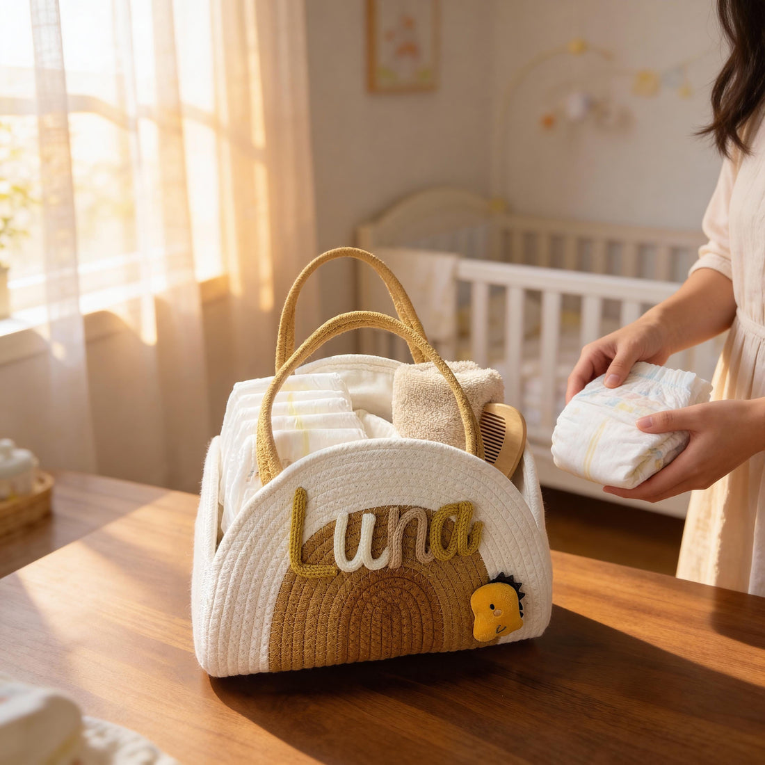 Personalized Baby Gift Basket Diaper Organizer