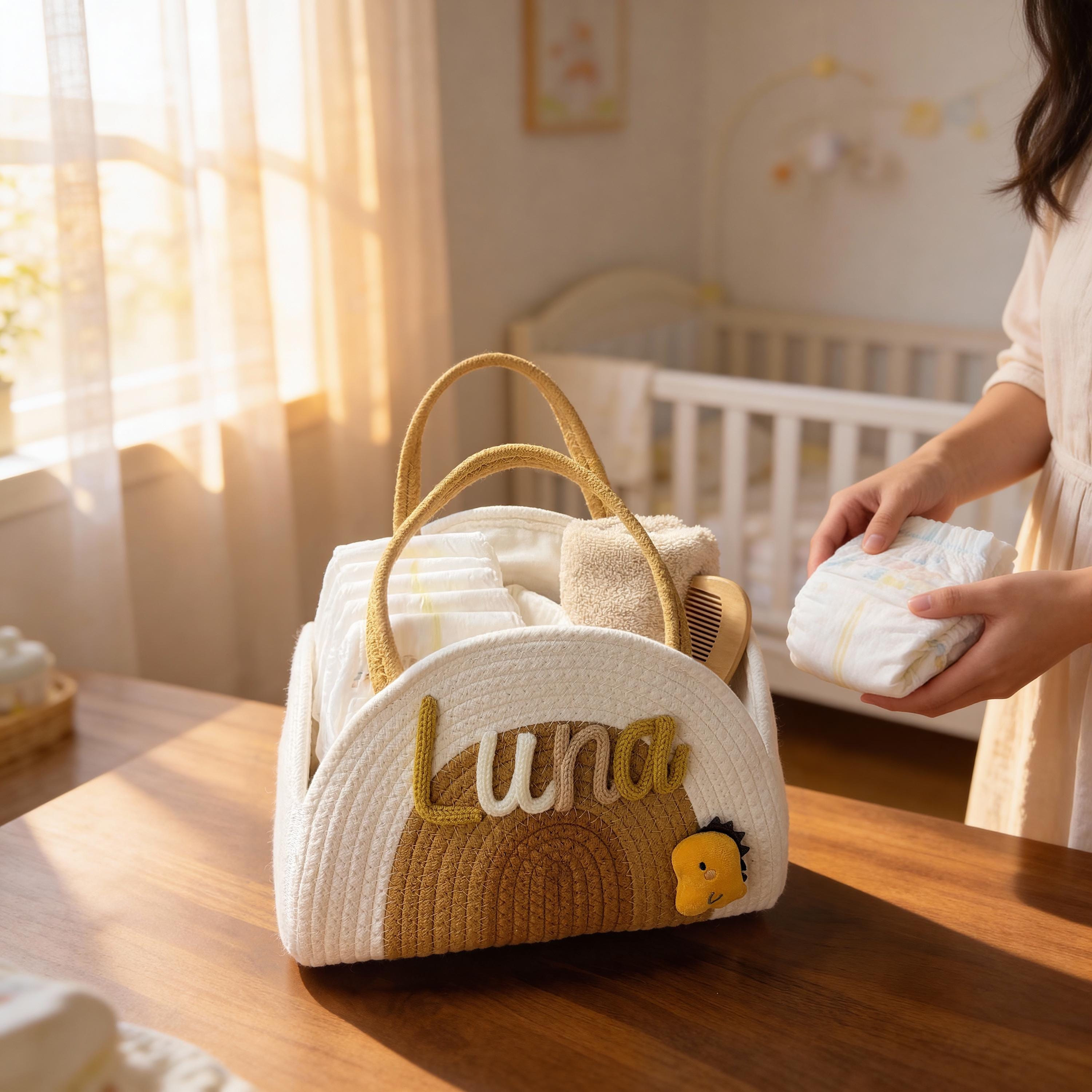 Personalized Baby Gift Basket Diaper Organizer - Sokidsun