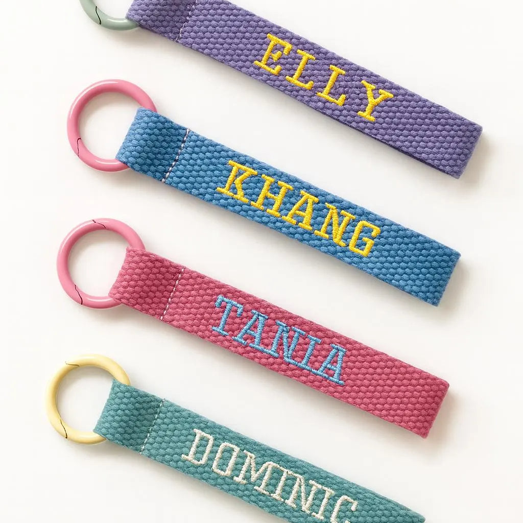 Personalized Embroidered Name Keychain