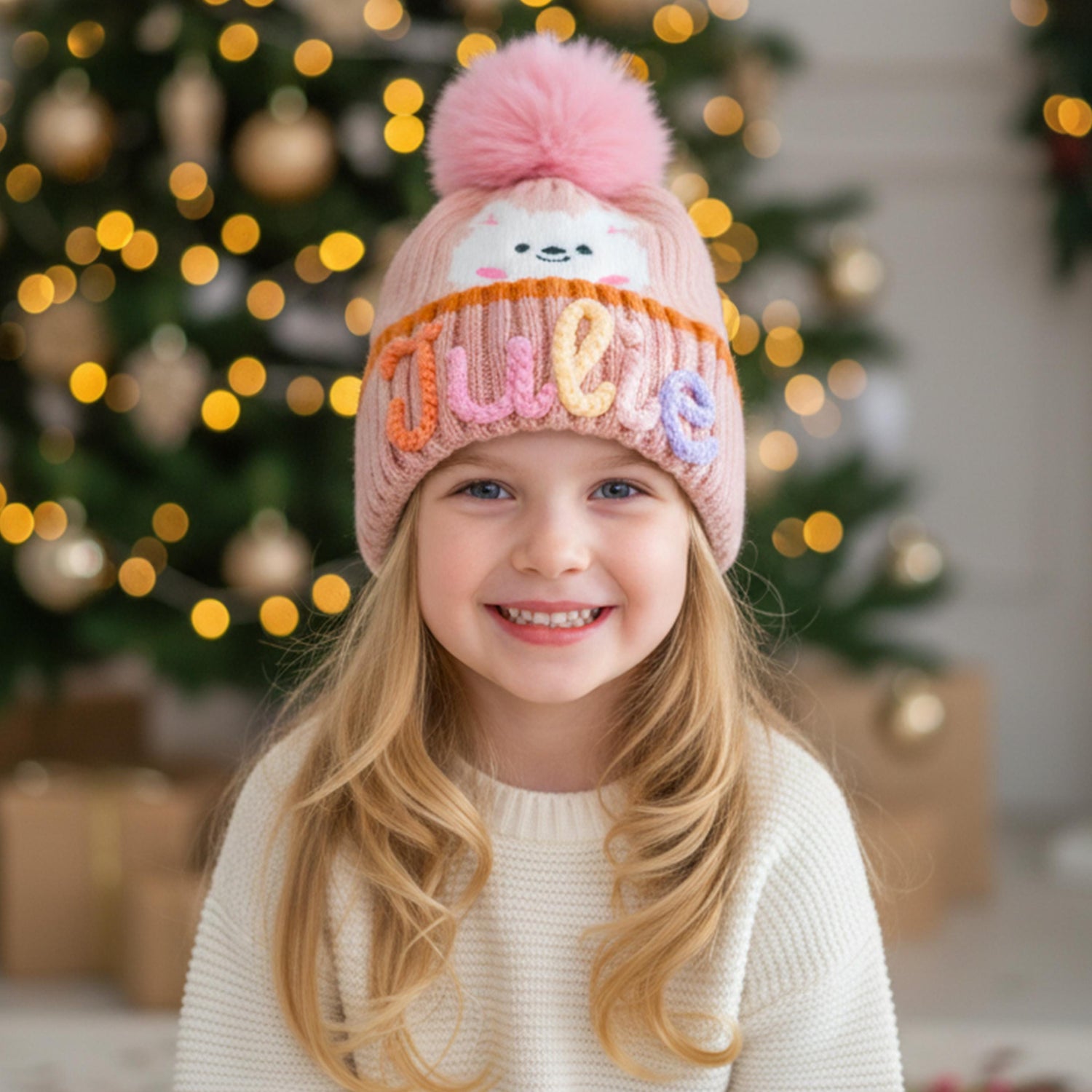 Personalized Kids Animal Pom Pom Beanie - Sokidsun
