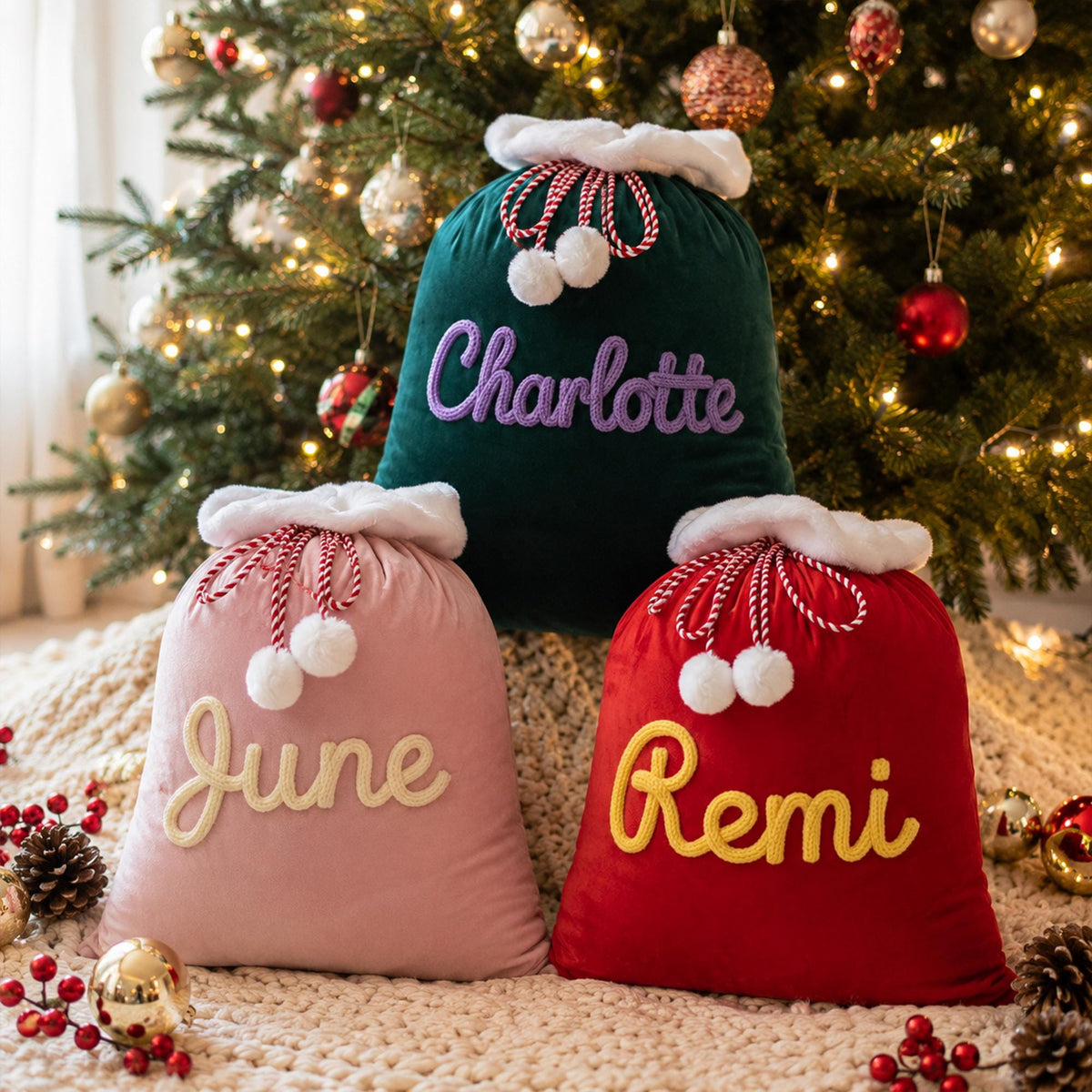 Personalized Christmas Keepsake Santa Sack for Kids with Custom Name