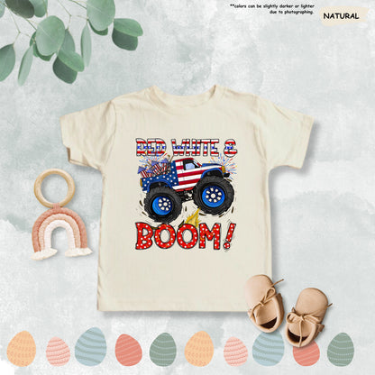 America 250th Anniversary Monster Truck Kids T-Shirt