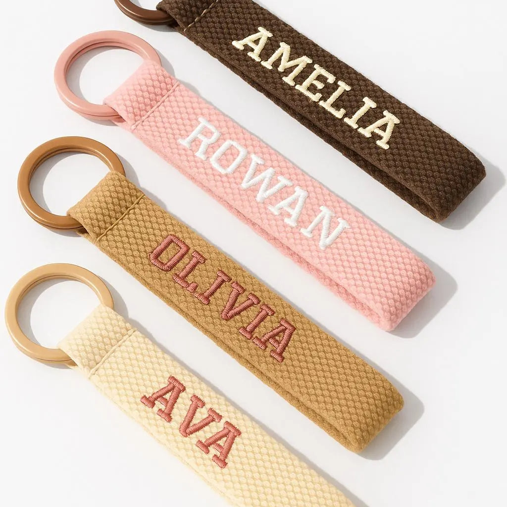 Personalized Embroidered Name Keychain