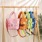 Personalized Kids Corduroy Crossbody Tote Bag - Sokidsun