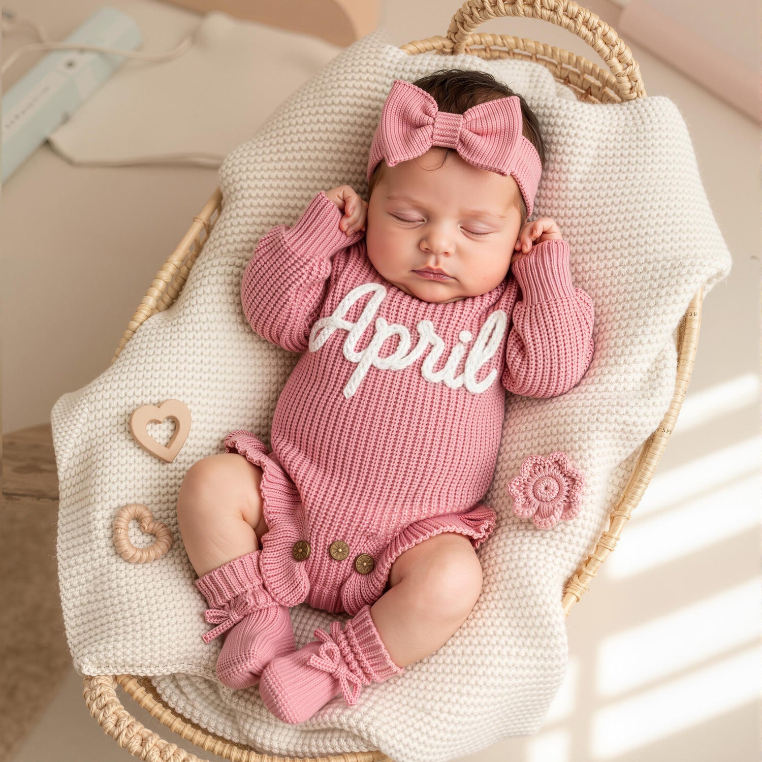 Personalized Baby Knit Name Romper Set - Sokidsun