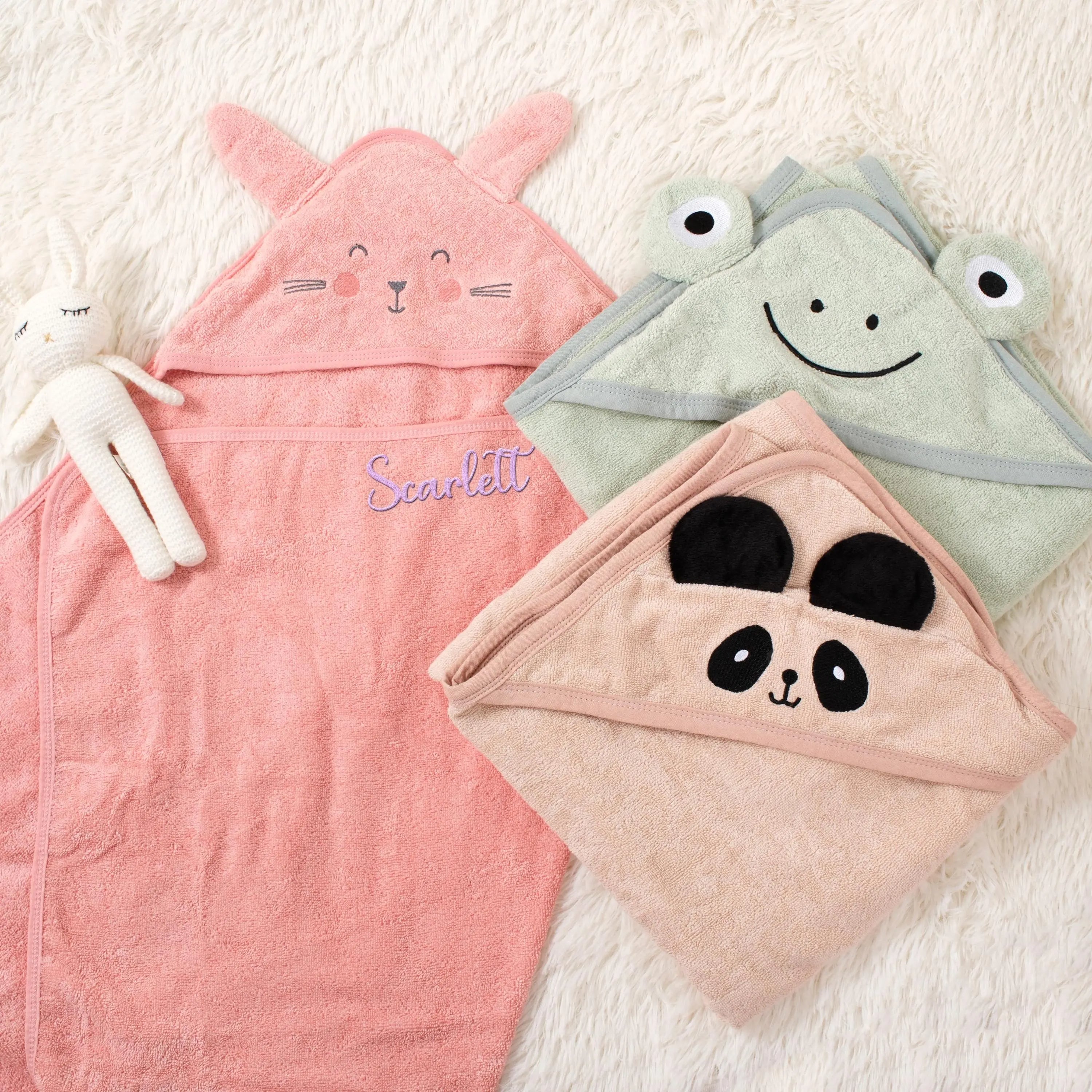 Personalized Baby Animal Hooded Bath Towel