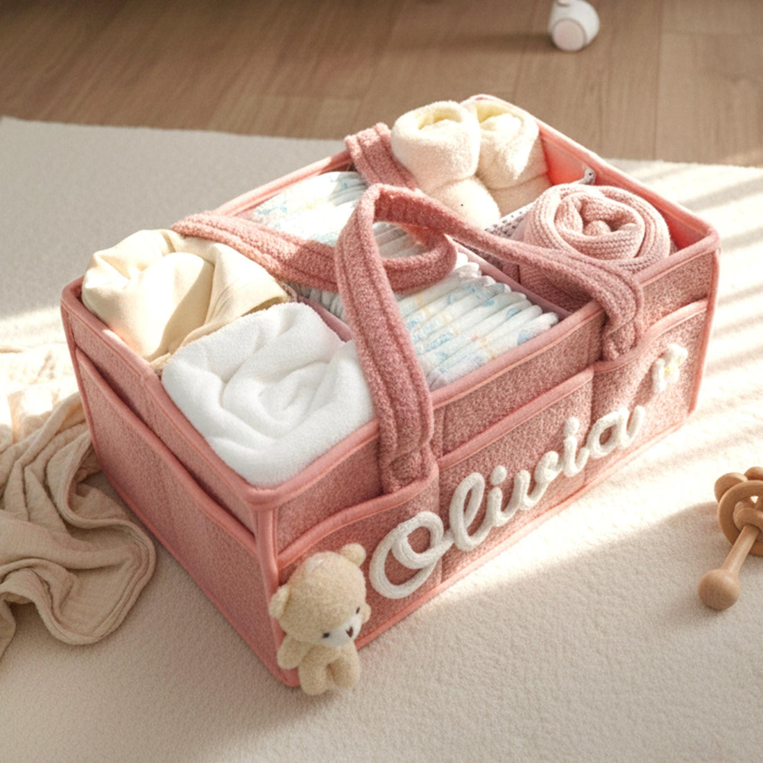 Personalized Plush Baby Storage Basket