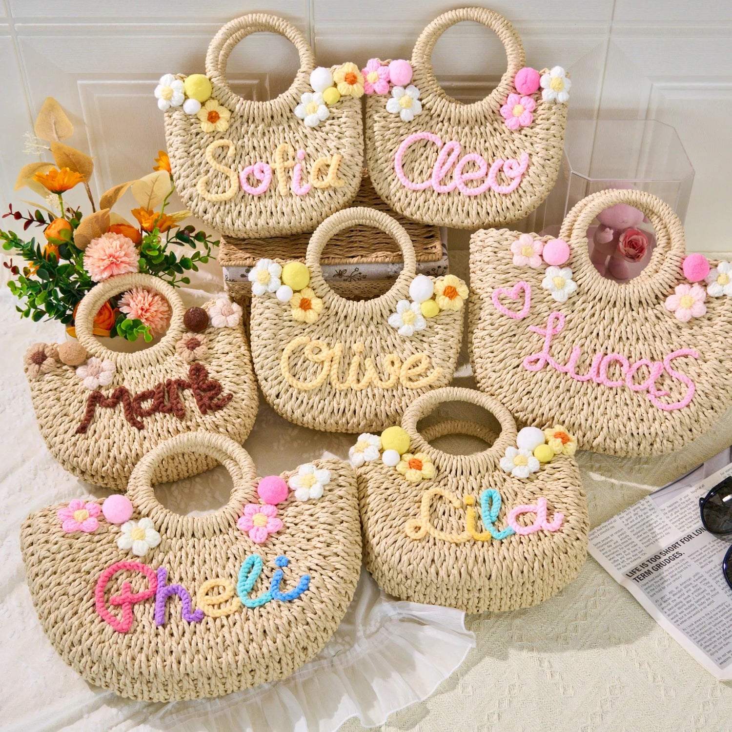 Personalized Kids Straw Handbag - Sokidsun