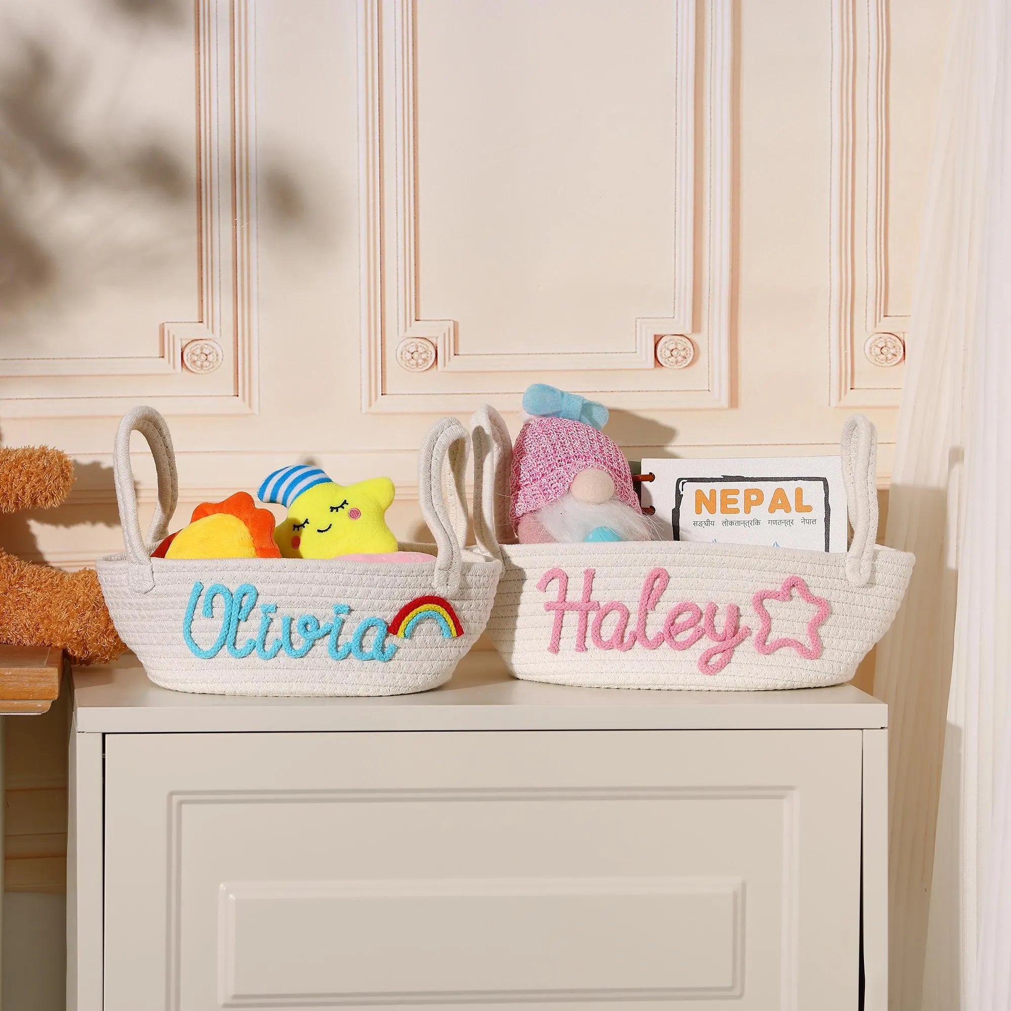 Personalized Cotton Rope Baby Gift Storage Basket - Sokidsun
