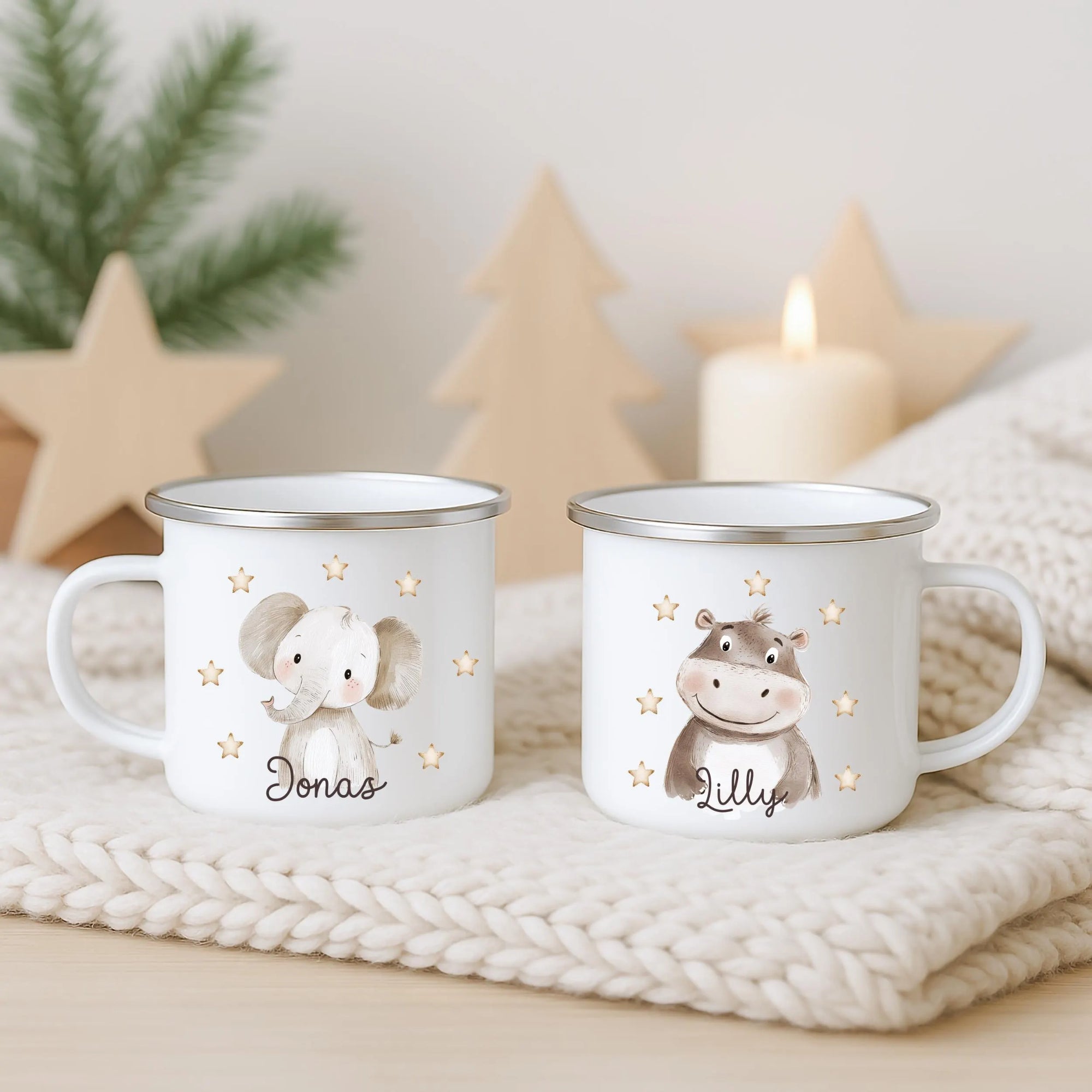 Personalized Kids Safari Animal Enamel Mug - Sokidsun