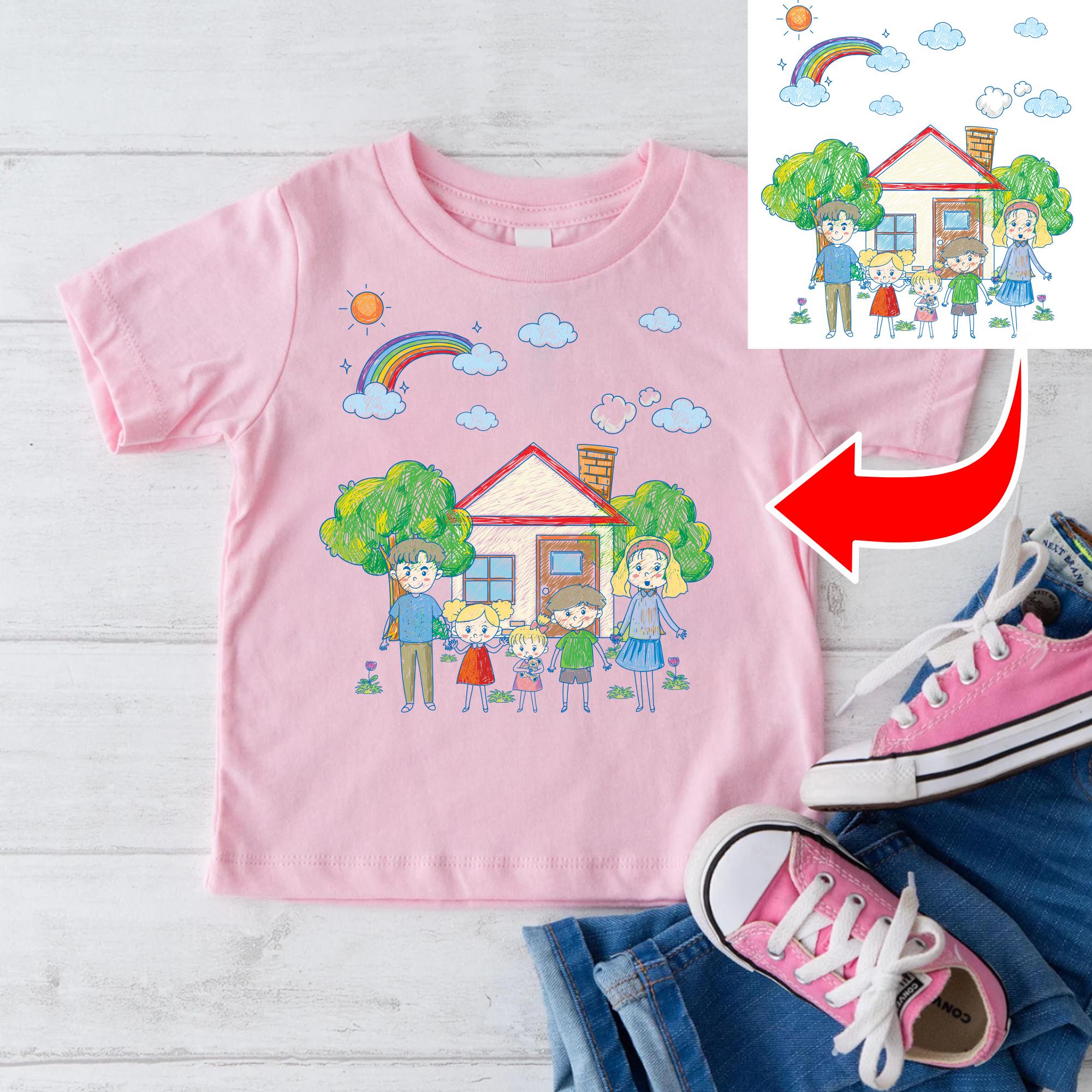 Personalized Kids Drawing Artwork Graphic T-shirt