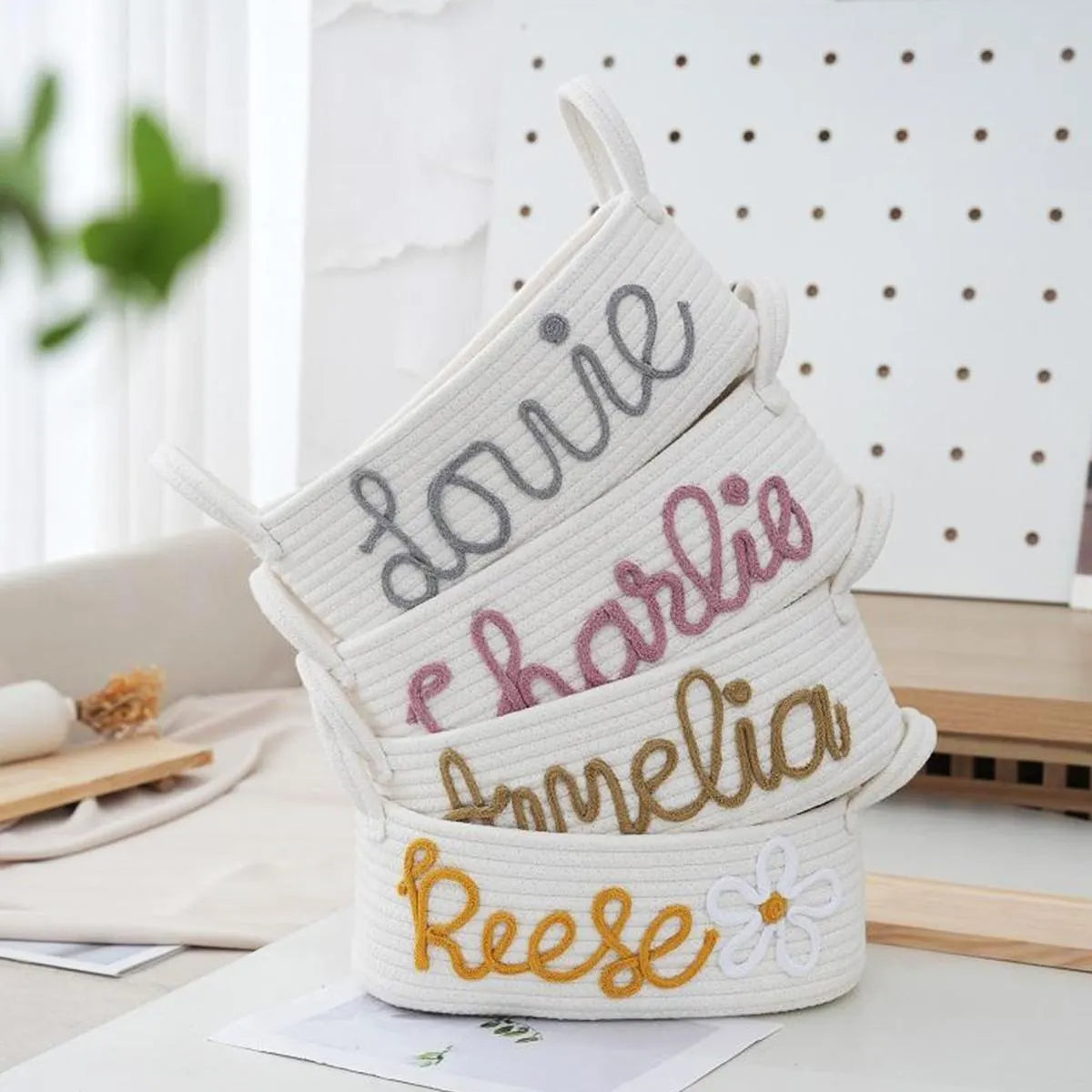 Personalized Cotton Rope Baby Gift Storage Basket - Sokidsun