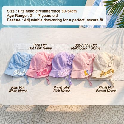 Personalized Girls Sun Hat with Custom Name