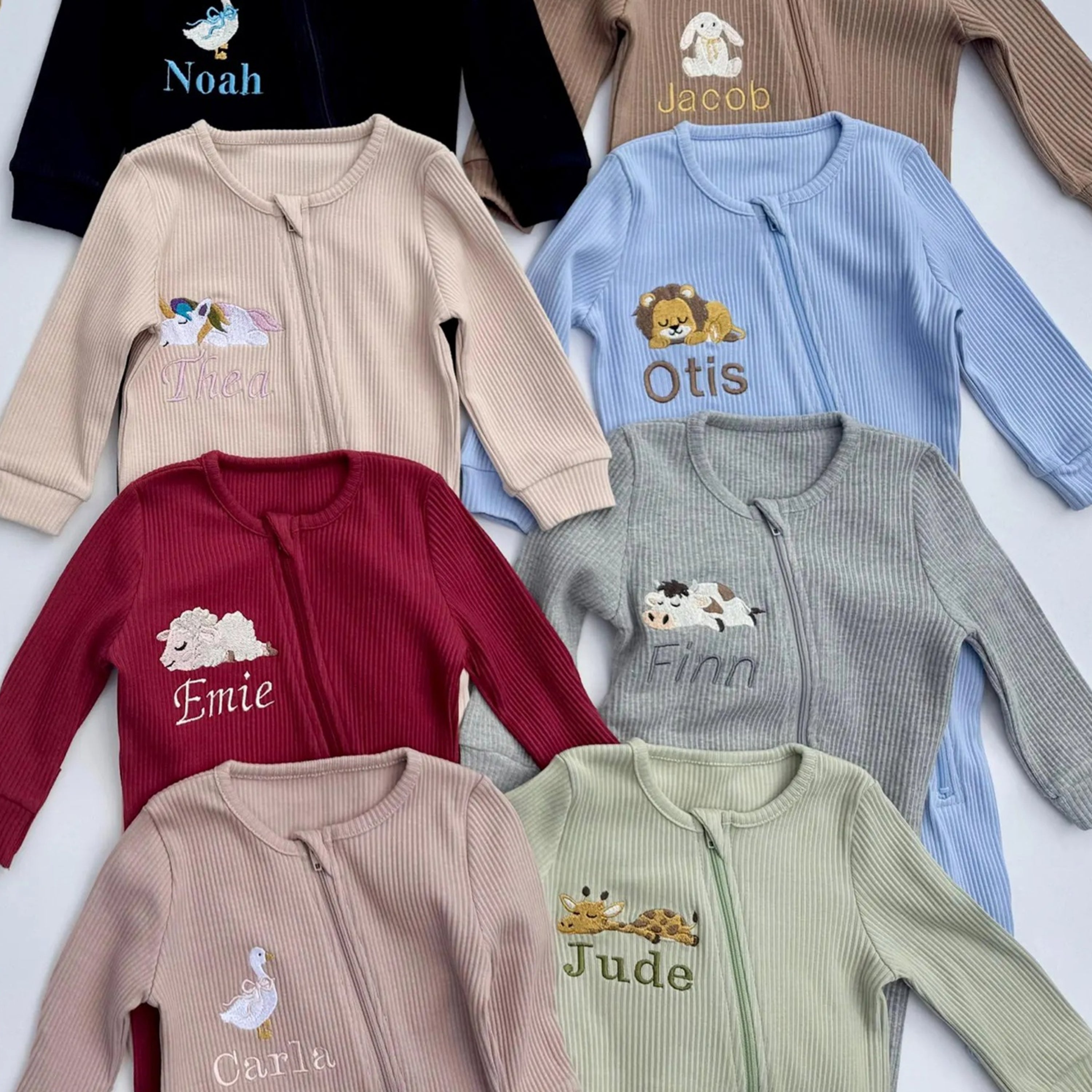 Personalized Baby Ribbed Zip Romper - Sokidsun