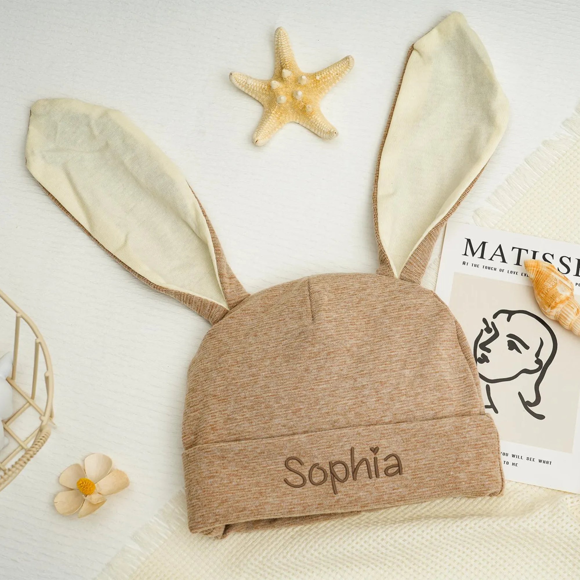 Personalized Bunny Ears Baby Beanie Hat
