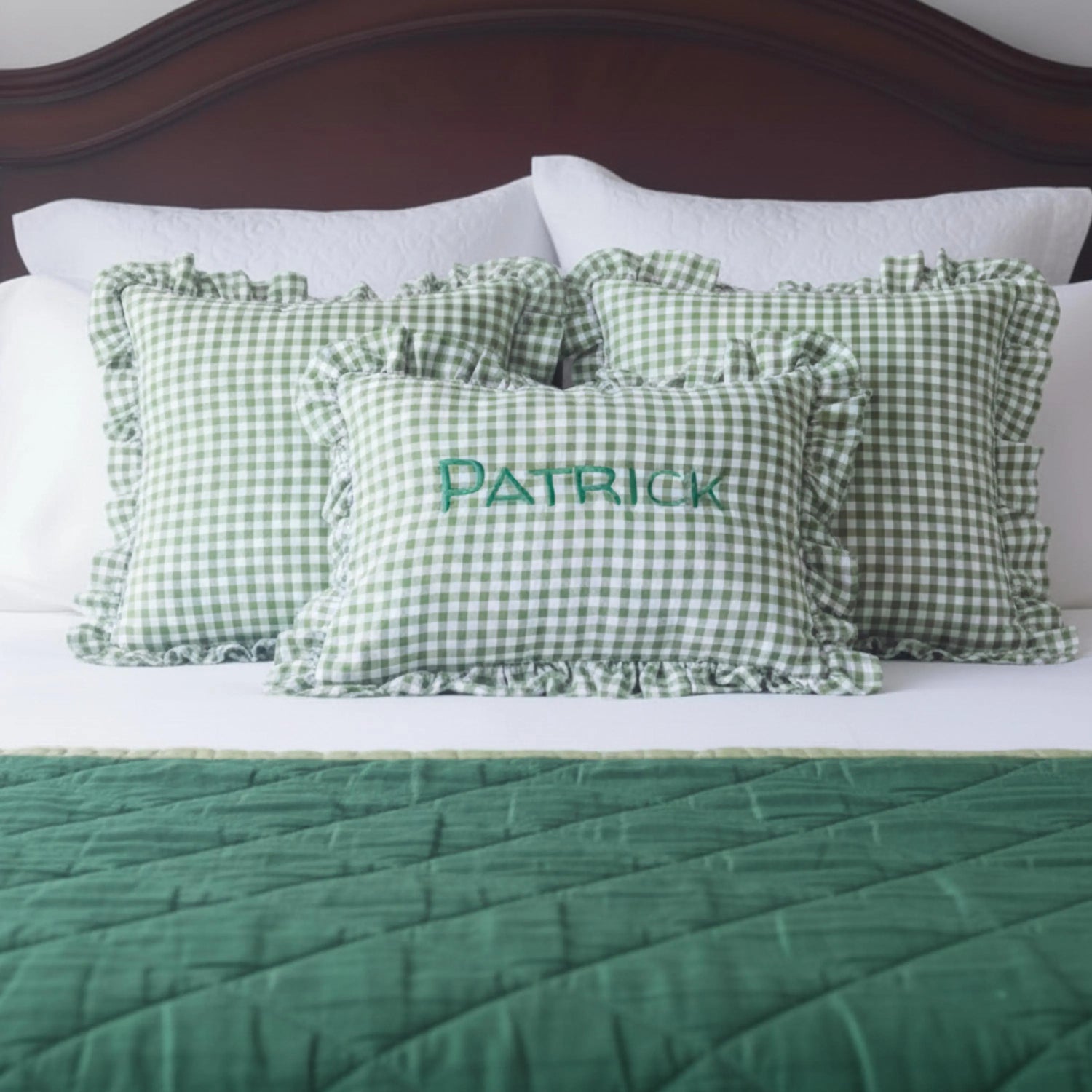 Personalized Kids Gingham Name Decorative Pillow - Sokidsun