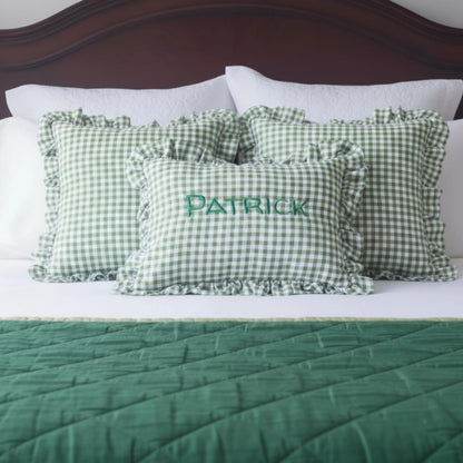 Personalized Kids Gingham Name Decorative Pillow - Sokidsun