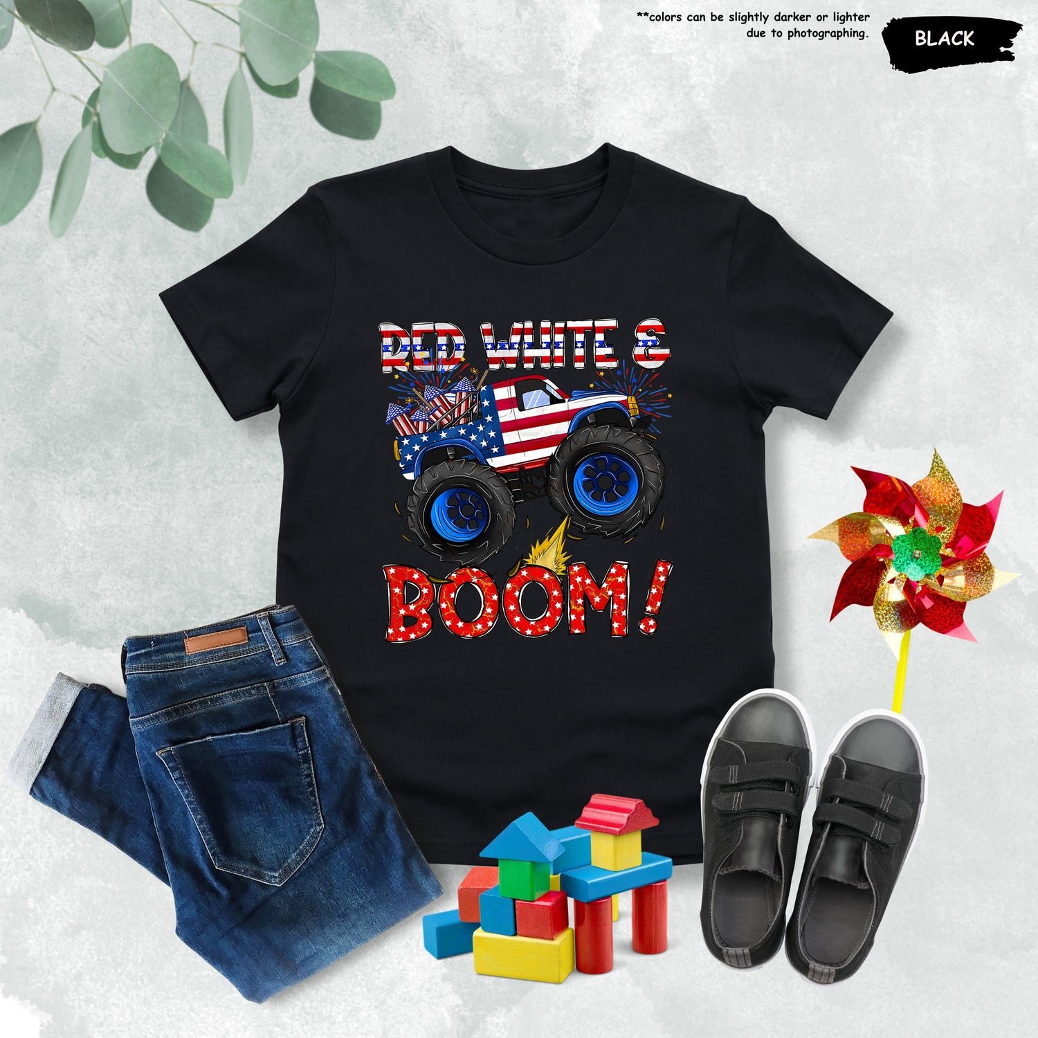America 250th Anniversary Monster Truck Kids T-Shirt
