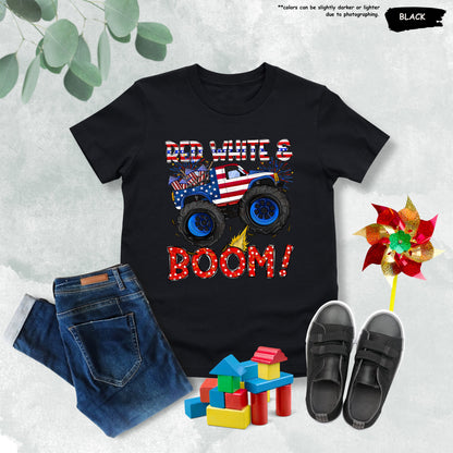 America 250th Anniversary Monster Truck Kids T-Shirt