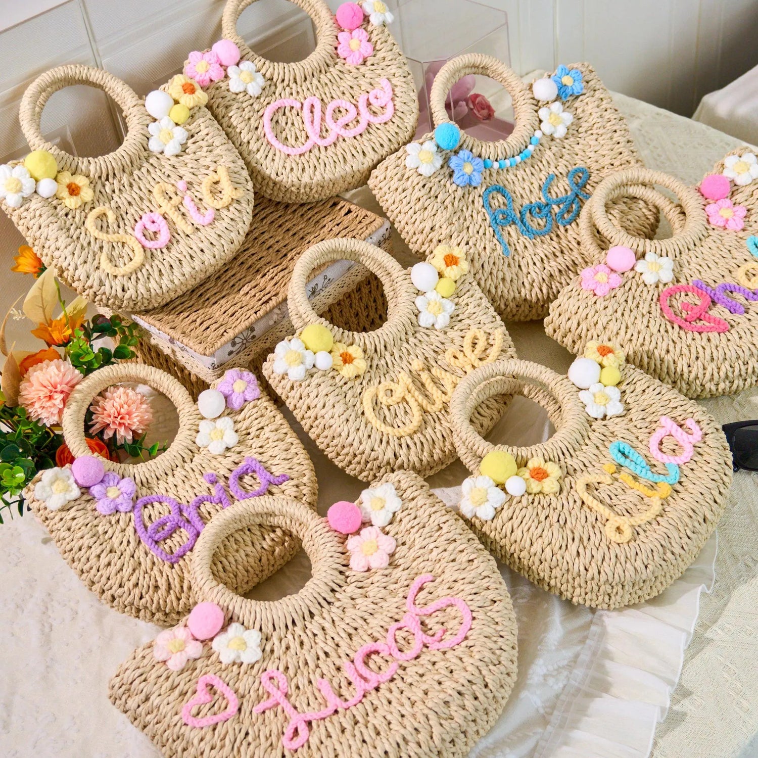 Personalized Kids Straw Handbag - Sokidsun
