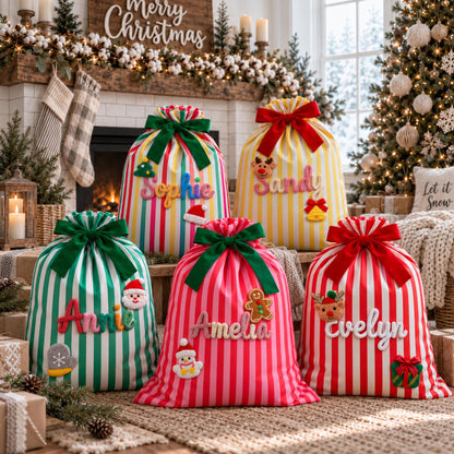 Personalized Christmas Gift Sack Santa Bag for Kids with Custom Name