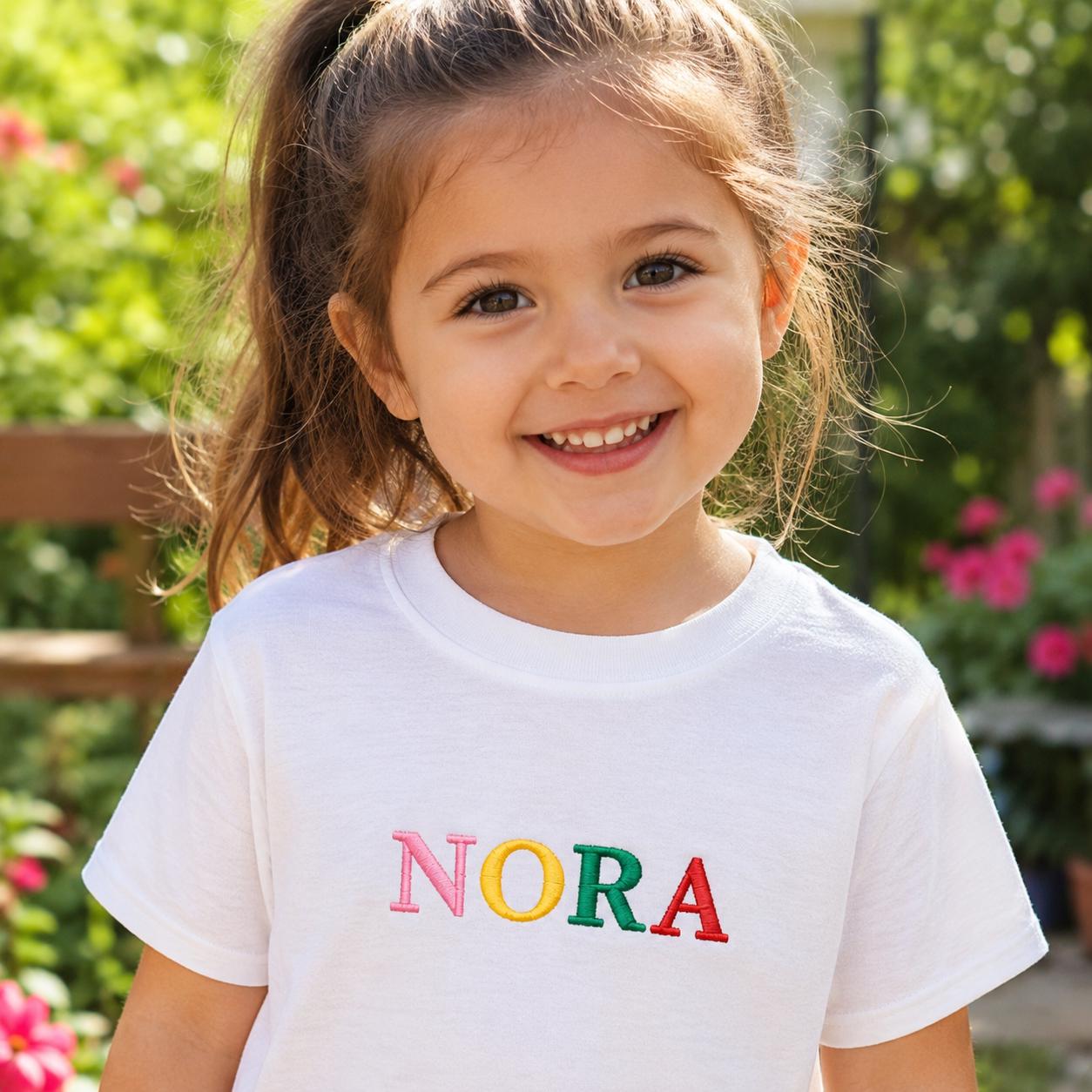 Personalized Embroidered Name T-shirt for Kids