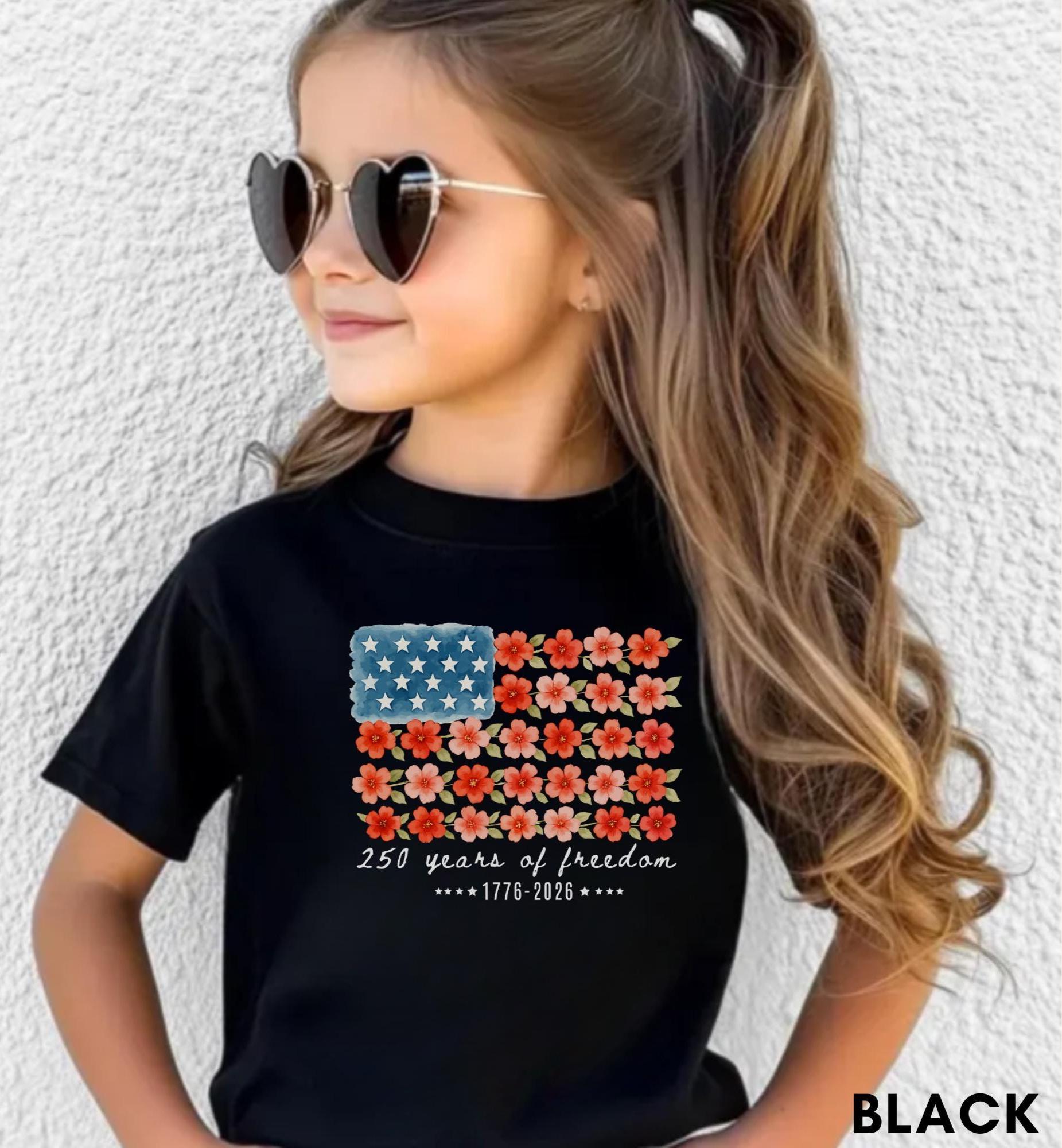 4th of July Kids Patriotic T-Shirt – America 250 Years of Freedom
