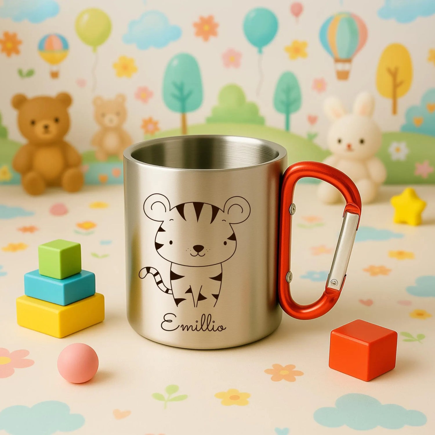 Personalized Kids Stainless Steel Animal Camping Mug - Sokidsun