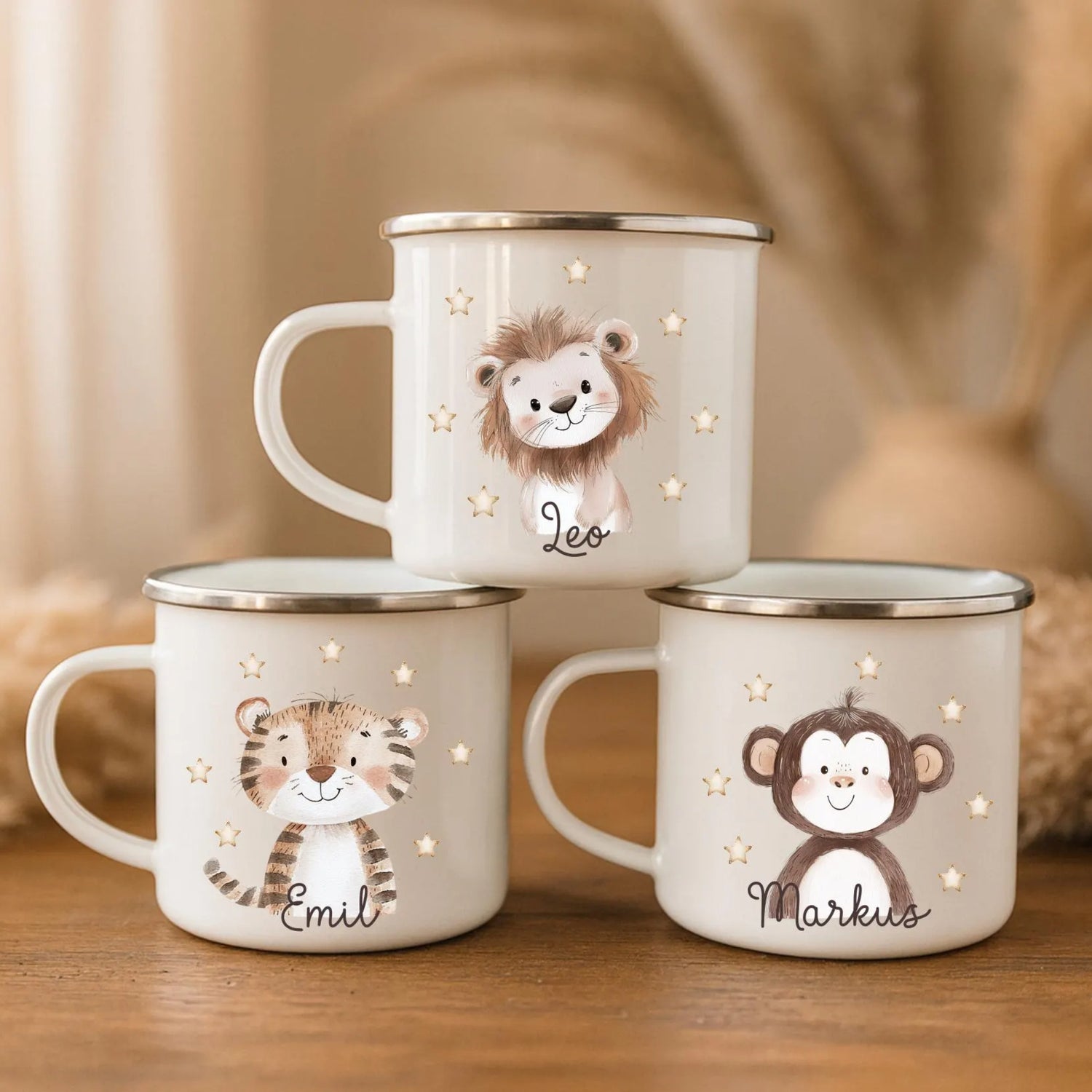 Personalized Kids Safari Animal Enamel Mug - Sokidsun