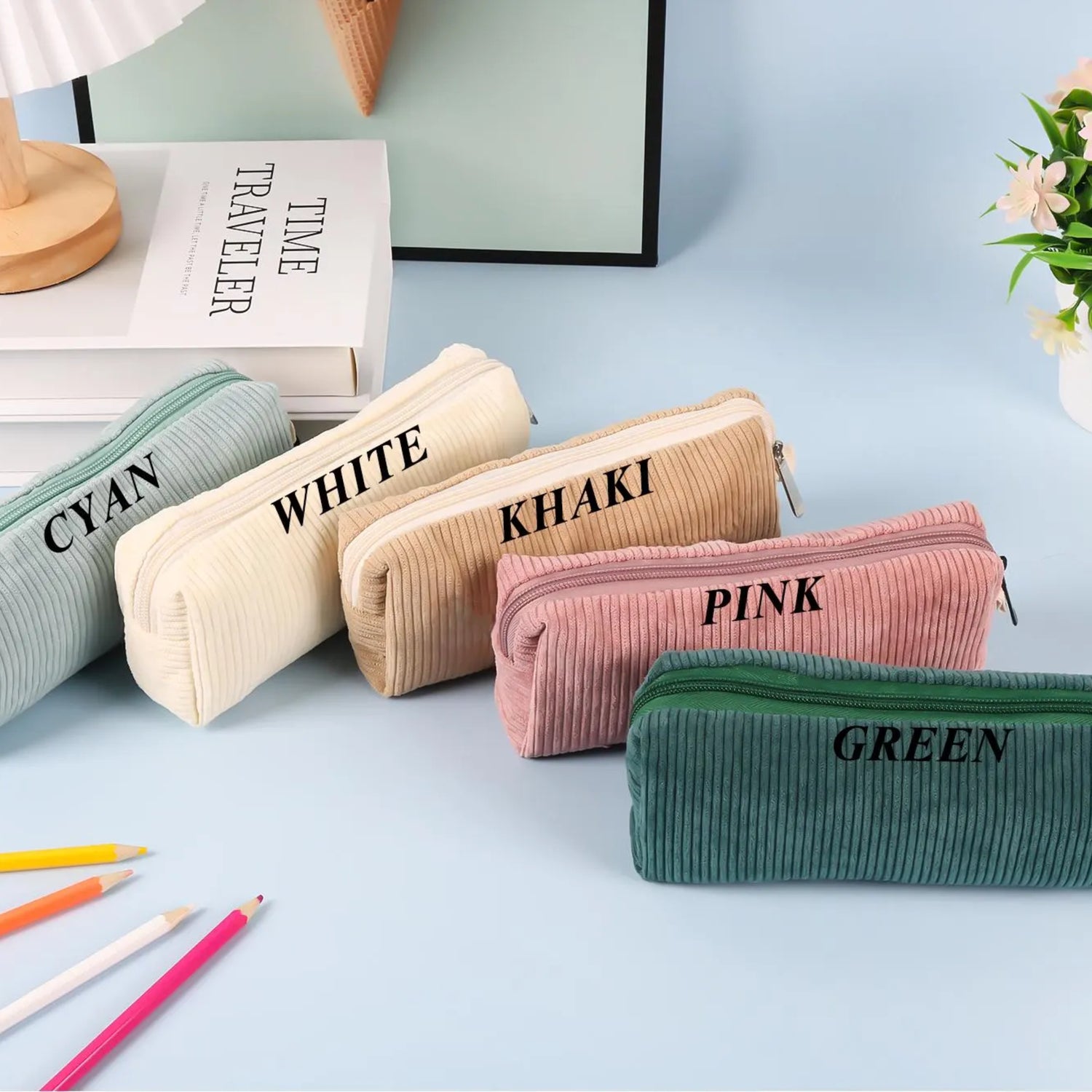 Personalized Kids Corduroy Pencil Pouch - Sokidsun