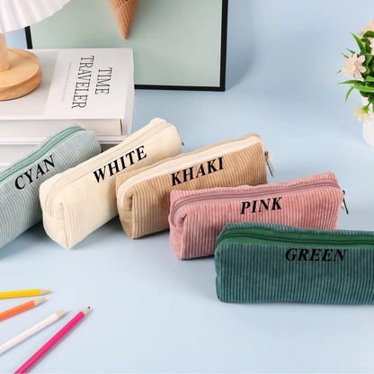Personalized Kids Corduroy Pencil Pouch - Sokidsun