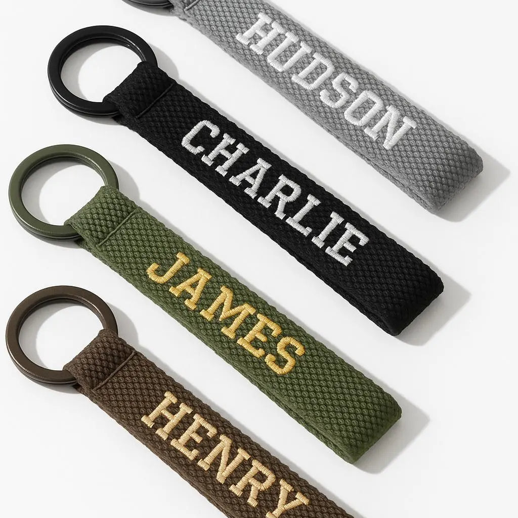 Personalized Embroidered Name Keychain