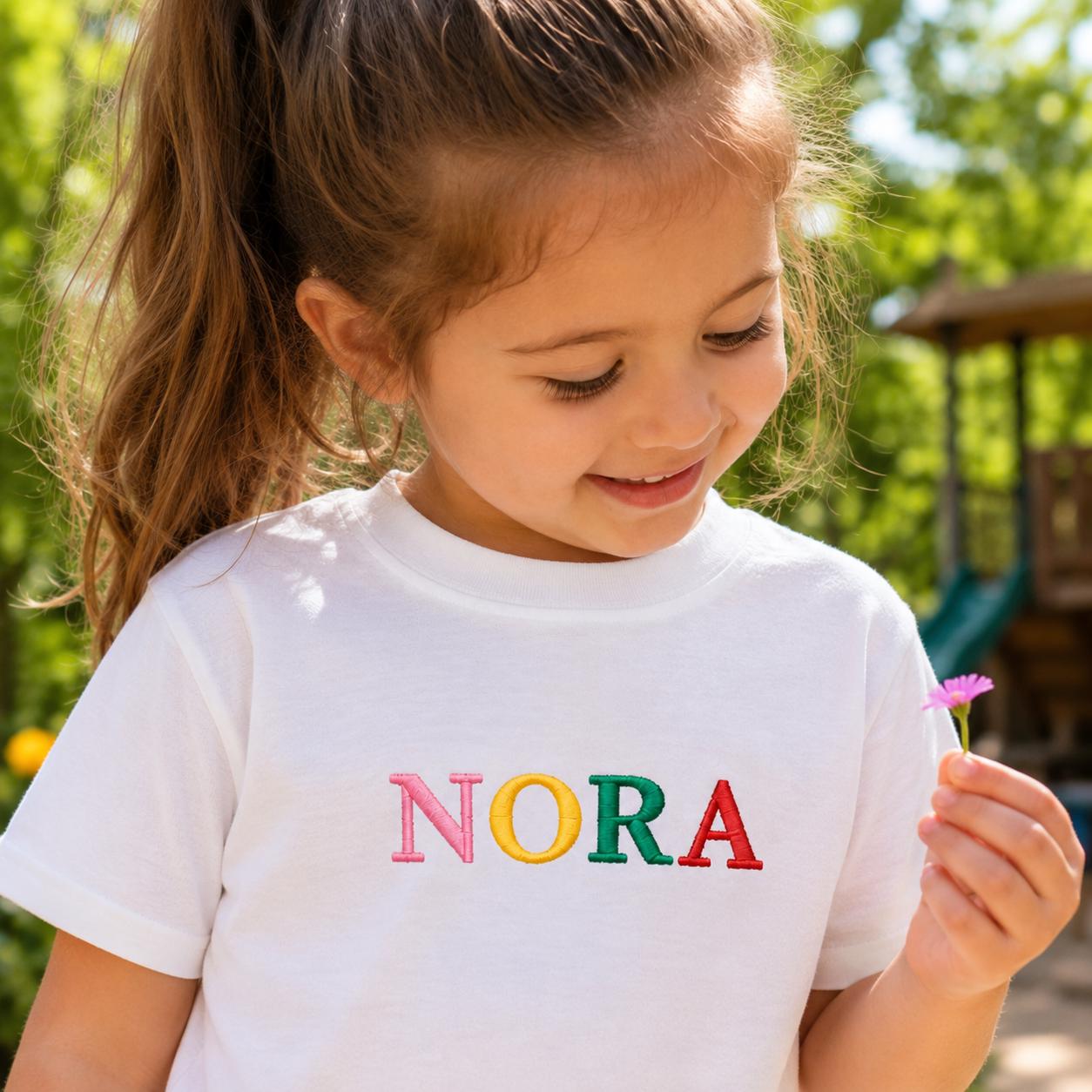Personalized Embroidered Name T-shirt for Kids