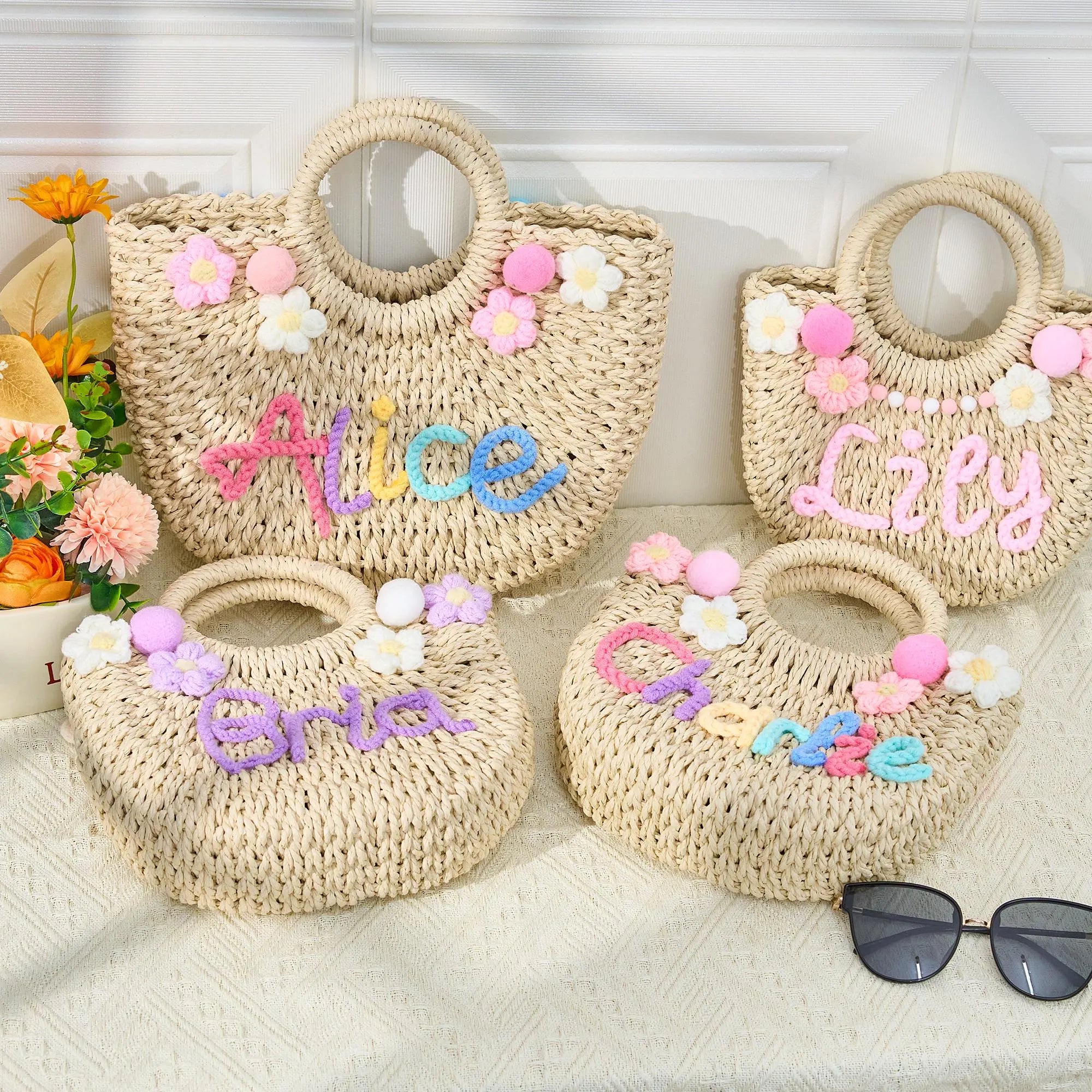 Personalized Kids Straw Handbag - Sokidsun
