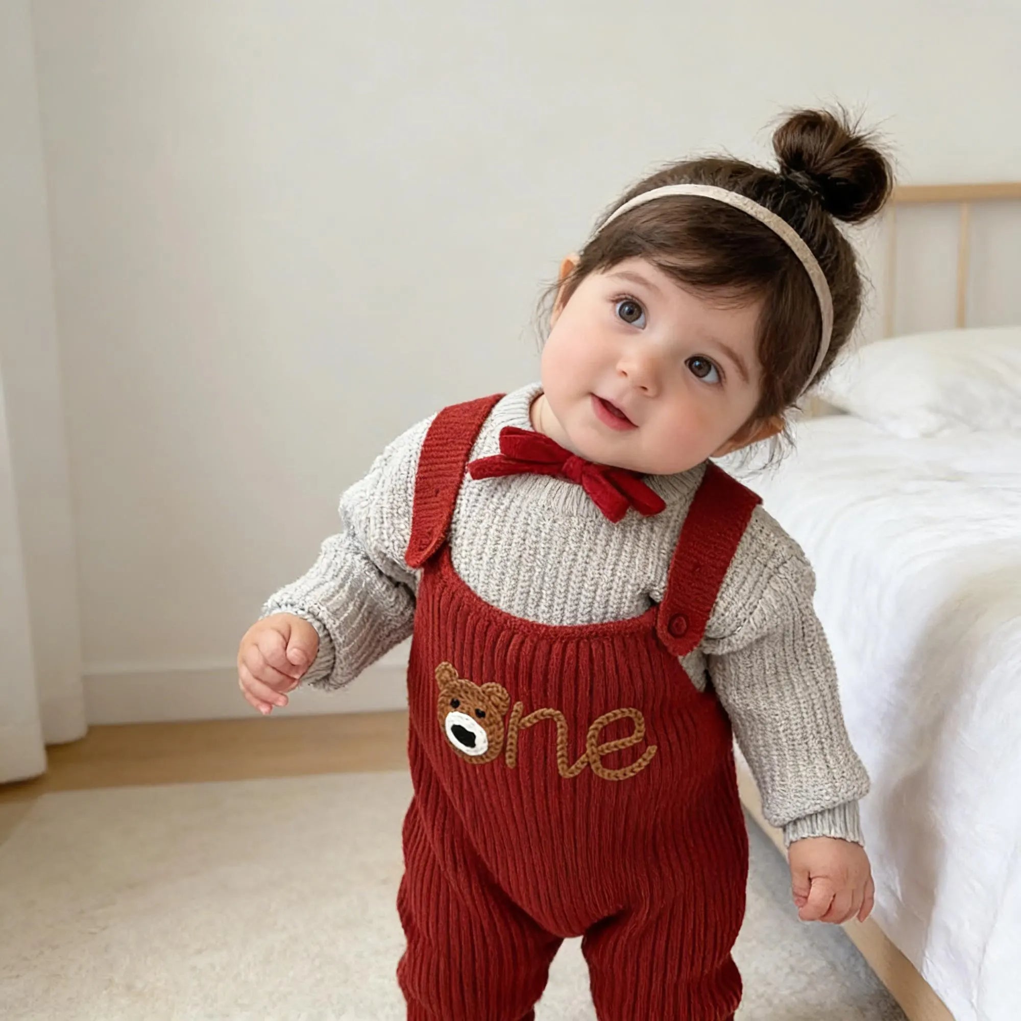 Personalized Baby Knit Dungaree Romper - Sokidsun