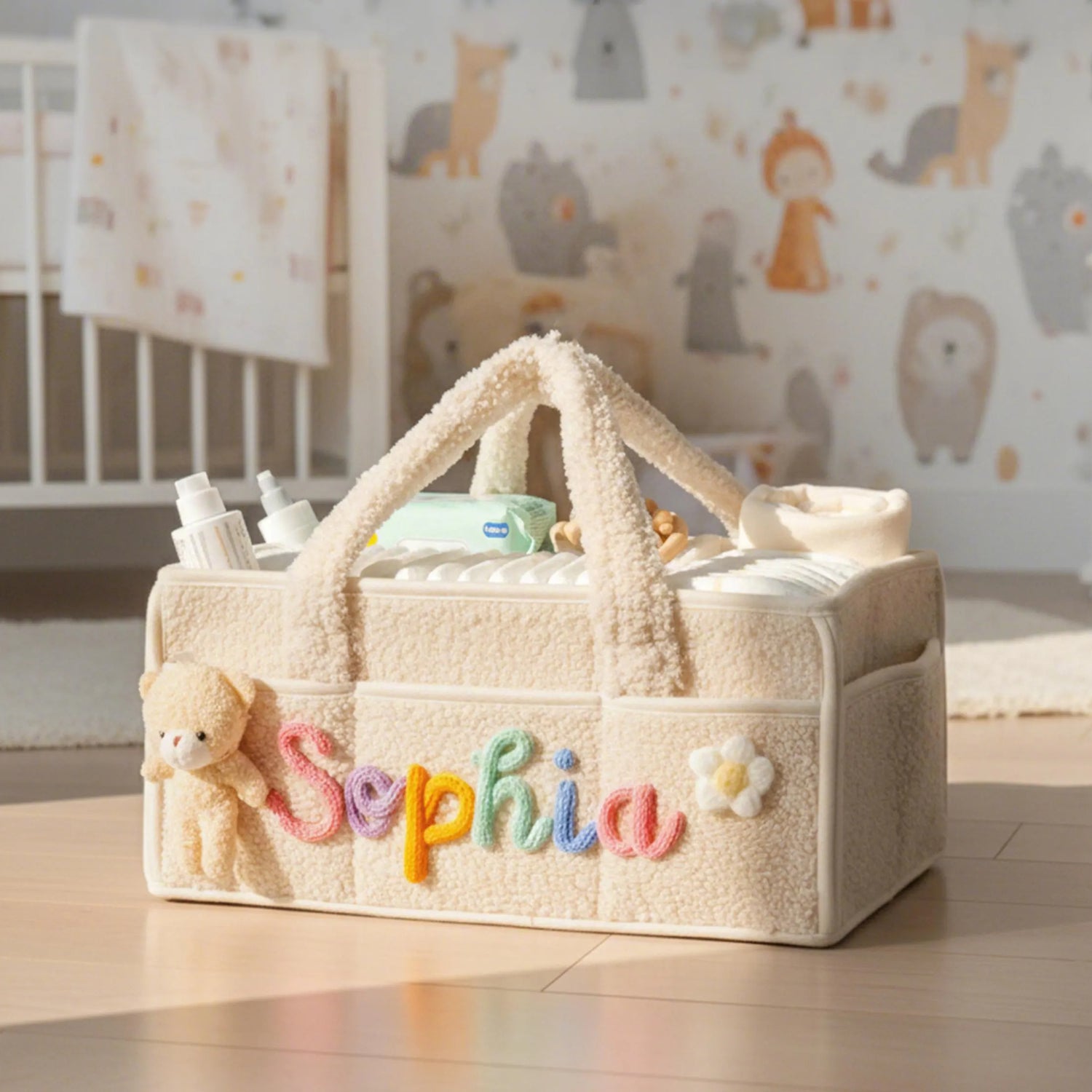 Personalized Plush Baby Storage Basket - Sokidsun