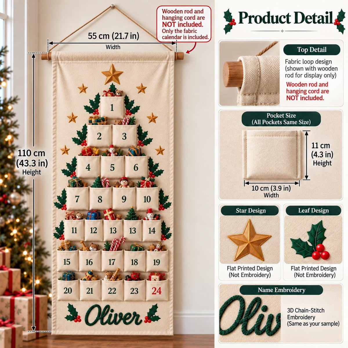 Personalized Kids Christmas Advent Calendar