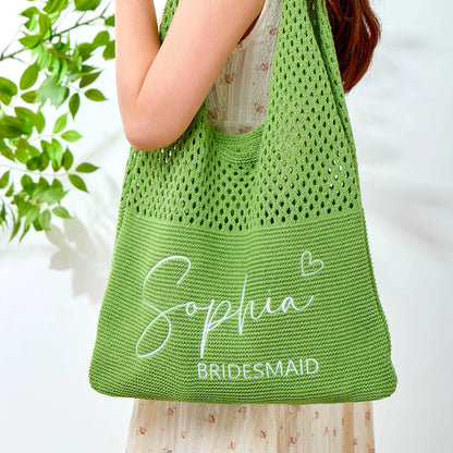 Personalized Knitted Shoulder Tote Bag - Sokidsun