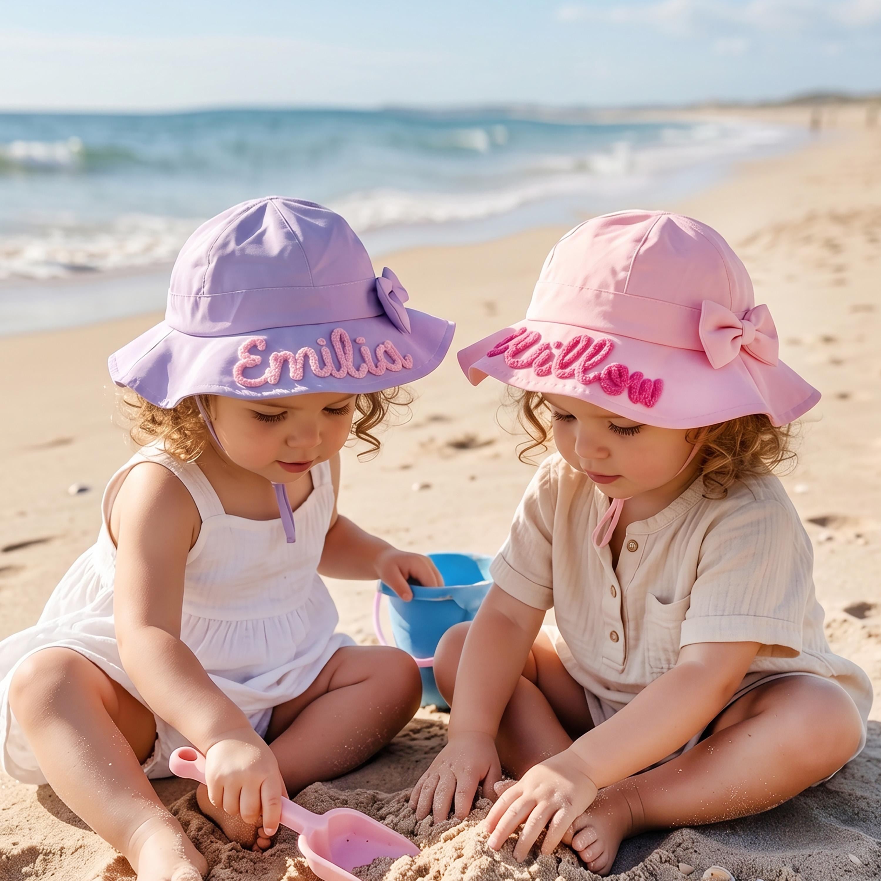 Personalized Girls Sun Hat with Custom Name