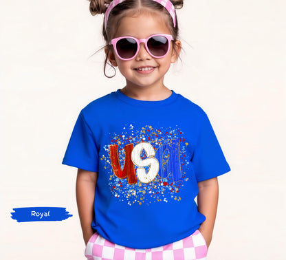 America 250th Anniversary Paint Splash Kids T-Shirt