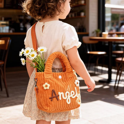 Personalized Kids Corduroy Crossbody Tote Bag
